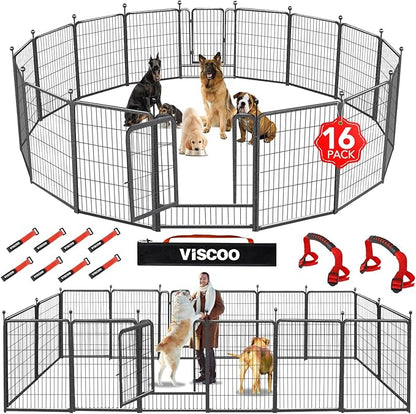 Dog Playpen Outdoor, 16 Panels 40" High Metal Dog Fence by VISCOO