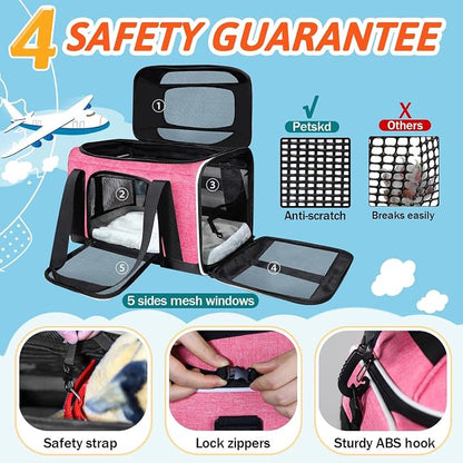 Petskd Top-Expandable Pet Carrier 17x11x9.5 Inches Alaska Airline Approved - Image 5
