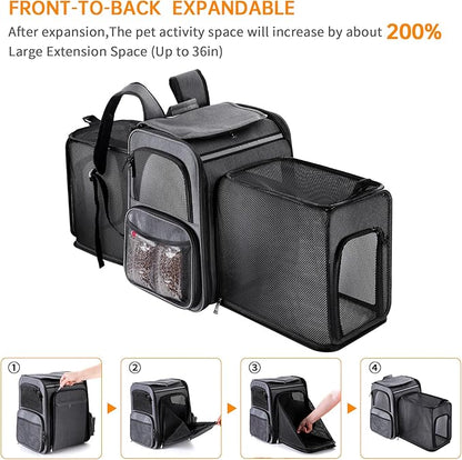 Cat Backpack Carrier, Double Side Expandable Cat Carrier Backpack, Dog Carrier - Image 4