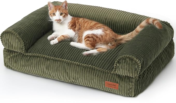 FUKUMARU Dog Couch Bed, Corduroy Cozy Cat Bed by FUKUMARU