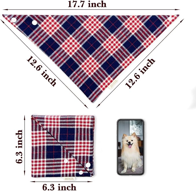 Savier 5PCS Dog Bandanas with Button - Image 2