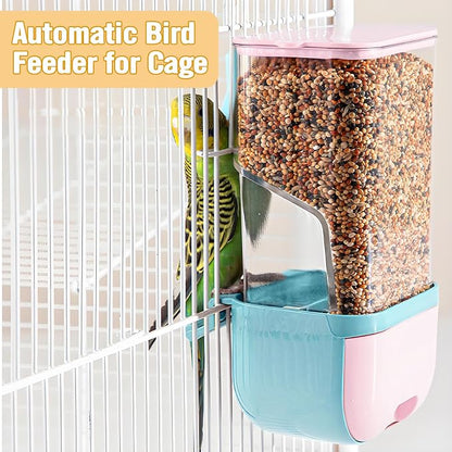BNOSDM No Mess Bird Cage Feeders Automatic Bird Feeder Parrot Cage Accessories - Image 2