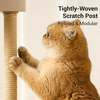 Modern Cat Tree Tower for Indoor Cats up to 12lbs, Wood Cat Bed - Image 4