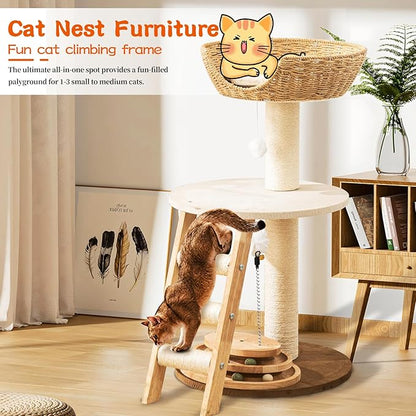 Natural Wood Modern Cat Tree - Image 6