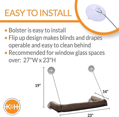 K&H Pet Products EZ Mount Bolster Cat Window Perch - Image 2