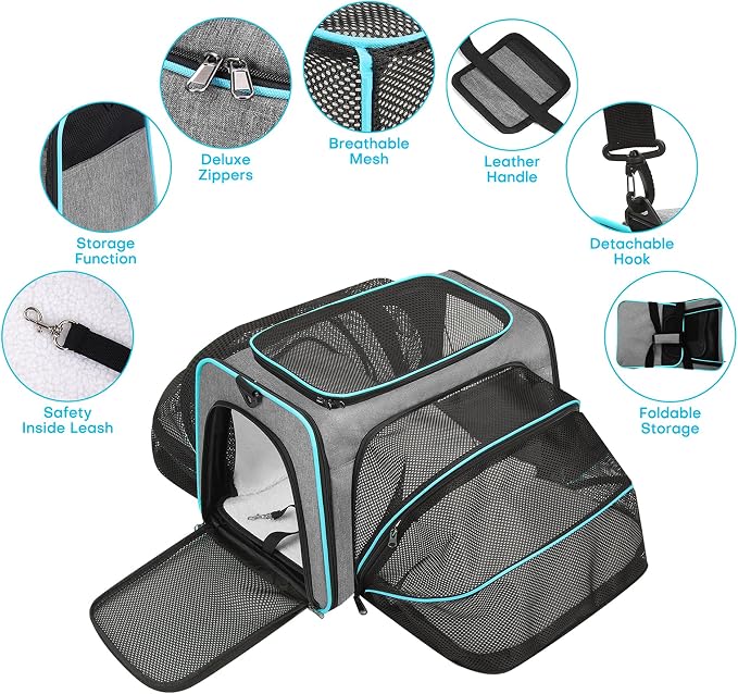 Premium Pet Carrier – Dog & Cat Travel Bag, Airline Approved, Soft-Sided Design - Image 6