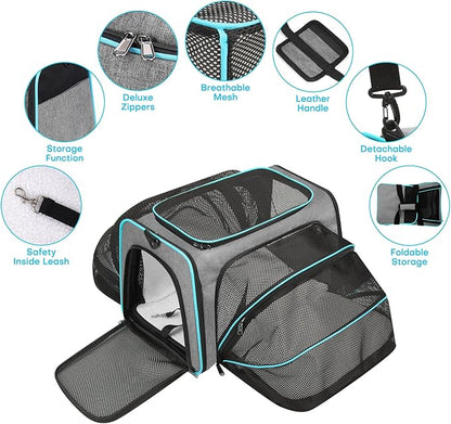 Premium Pet Carrier – Dog & Cat Travel Bag, Airline Approved, Soft-Sided Design - Image 6