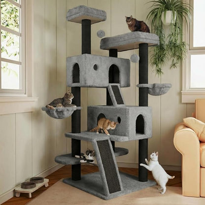 MUTICOR 66 Inches Multi-Level Large Cat Tree Tower by MUTICOR