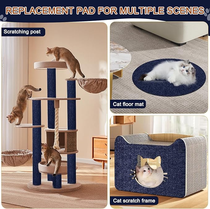 Cat Scratching Mat, 118.5"x15.9" Trimmable Self-Adhesive Cat Scratch Carpet - Image 5