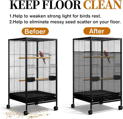 1 Pc Large Bird Cage Seed Cather, Bird Cage Cover 31 X 118 Inches Adjustable - Image 4