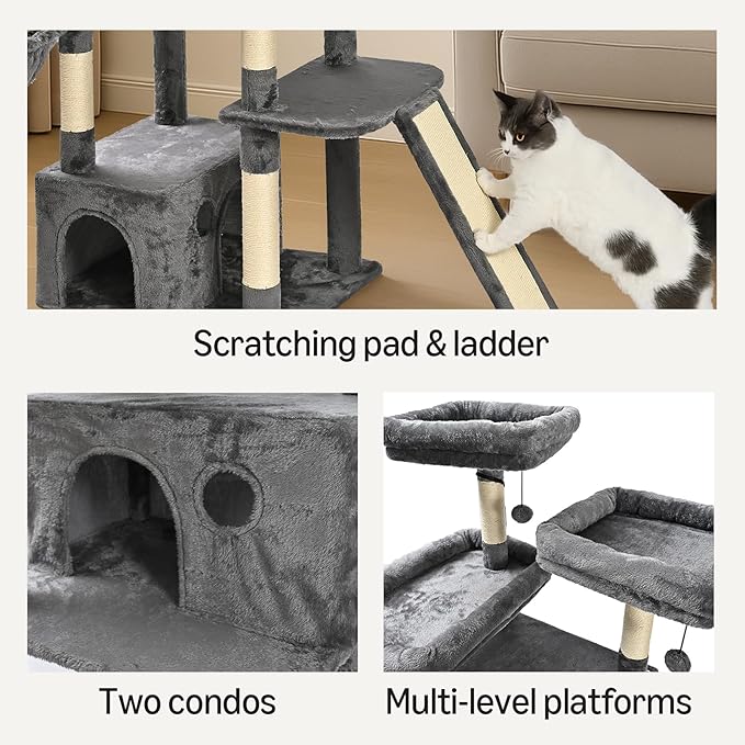 Amazon Basics Large Cat Tree Tower, 68 Inches - Image 5