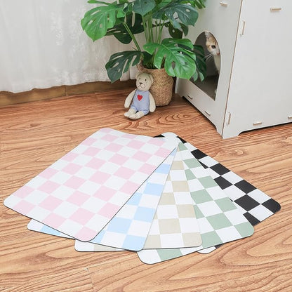 Ralxion Checkered Dog Feeding Mat, Absorbent Mats by Ralxion