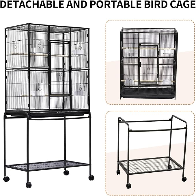 Large Bird Cage, 62.6" H Big Bird Cage - Image 2