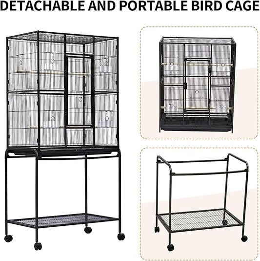 Large Bird Cage, 62.6" H Big Bird Cage - Image 2