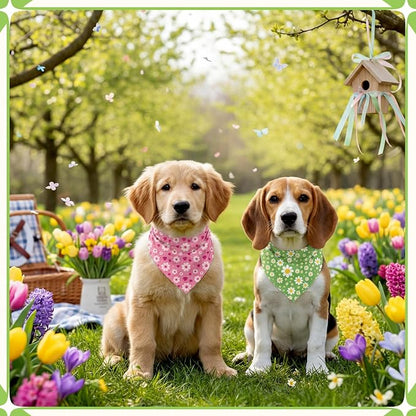 Weewooday 50 Pcs Spring Dog Bandanas Bulk - Image 4