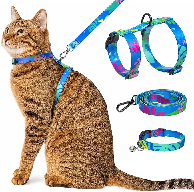 Cat Harness and Leash Set with Matching Collar – Escape Proof Harness by Unknown