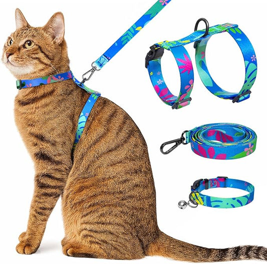 Cat Harness and Leash Set with Matching Collar – Escape Proof Harness by Unknown