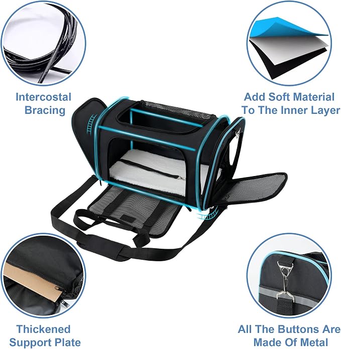 Soundy Large Cat Carrier Dog Carrier Under 25 Lbs, Collapsible Ventilated - Image 3