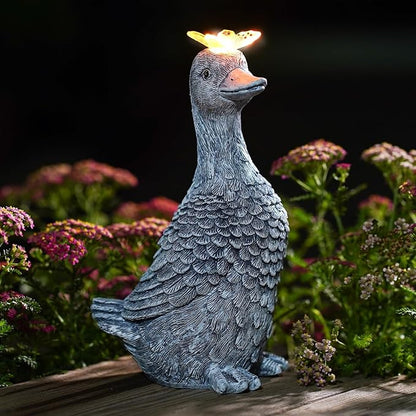Solar Garden Statue Goose Figurine – Outdoor Decoration by Fashionoda