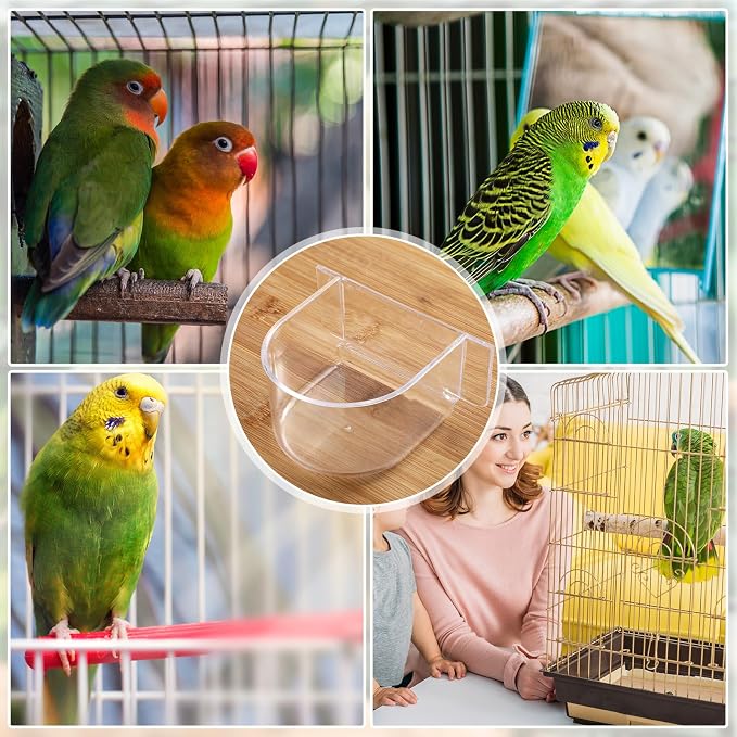 LemonRoad 4 Pcs Bird Cage Feeder Food Water Feeder - Image 6