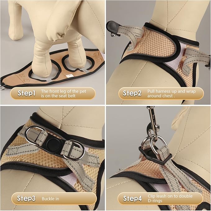 YIMEIS Dog Harness and Leash Set, No Pull Soft Mesh Pet Harness, Reflective - Image 2