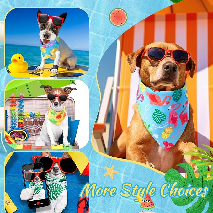 Chunful 100 Pieces Dog Bandanas Bulk Summer Pet Bandanas Pack Triangle Scarf - Image 7
