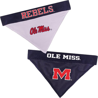 Pets First Collegiate Pet Accessories, Reversible Bandana, Mississippi Ole Miss - Image 6