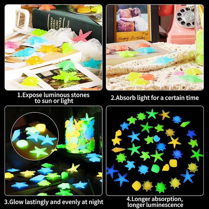OSOPOLA 100 PCS Glow in The Dark Rocks - Image 2