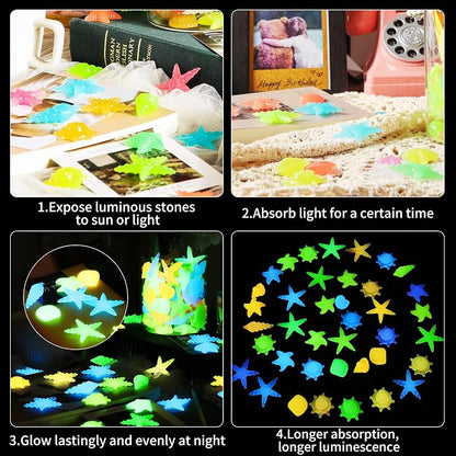 OSOPOLA 100 PCS Glow in The Dark Rocks - Image 2