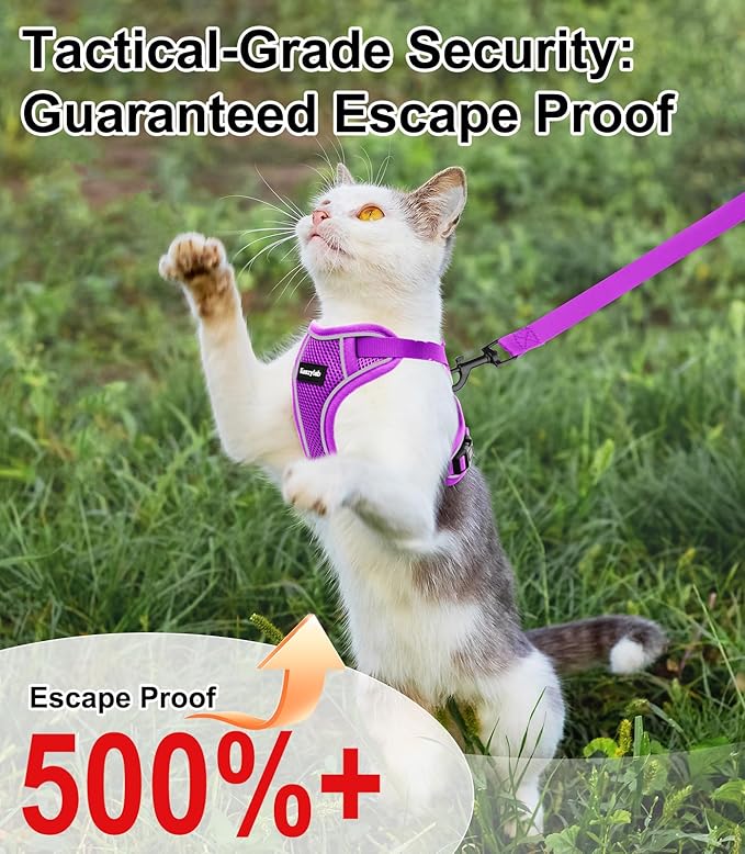 Cat Harness and Leash for Walking Escape Proof Soft Adjustable Cat Leash - Image 2