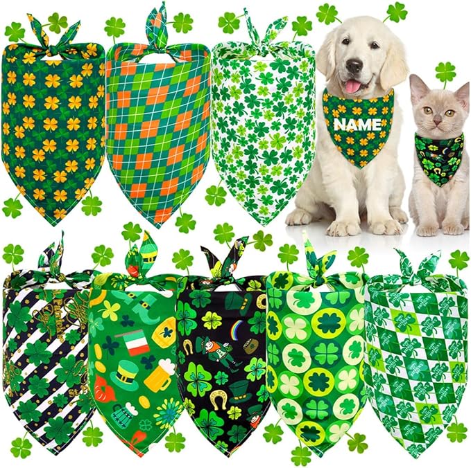ULICO St. Patrick's Day Personalized Dog Bandana Embroidered Name Custom - Image 3