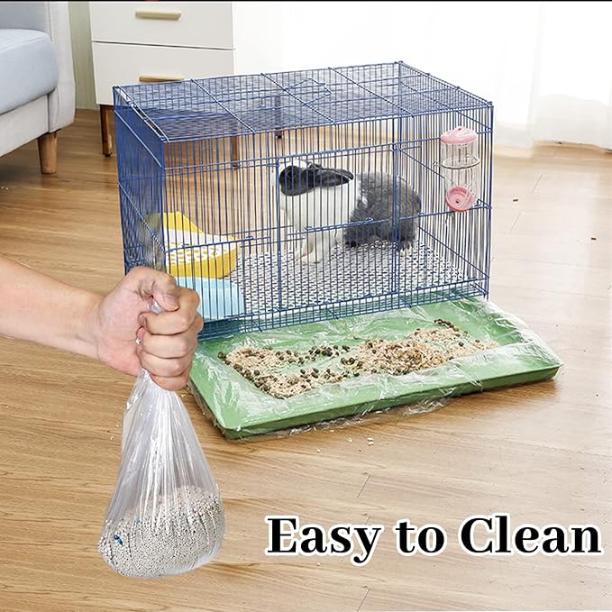 BNOSDM 50 PCS Disposable Rabbit Cage Liner Plastic Guinea Pig Cage Bedding - Image 3