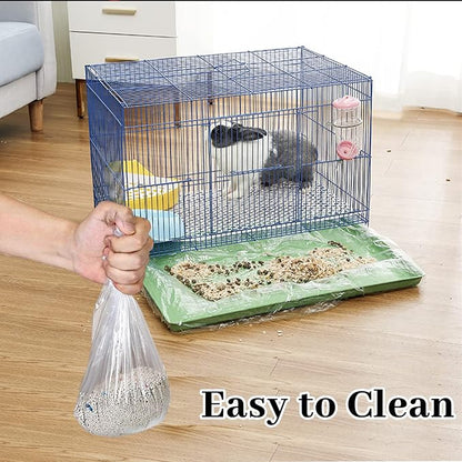 BNOSDM 50 PCS Disposable Rabbit Cage Liner Plastic Guinea Pig Cage Bedding - Image 3