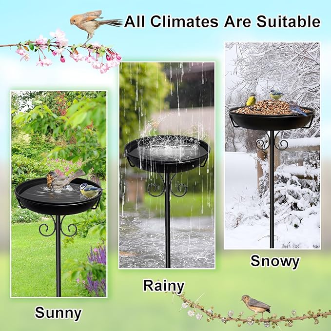 38In Freestanding Bird Bath for Outside, Detachable Birdbaths - Image 6