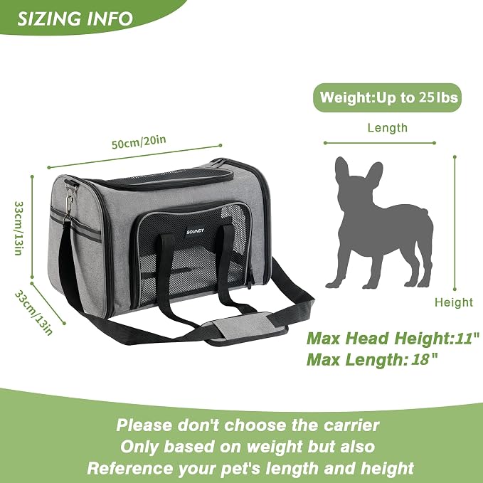 Soundy Large Cat Carrier Dog Carrier Under 25 Lbs, Collapsible Ventilated - Image 5
