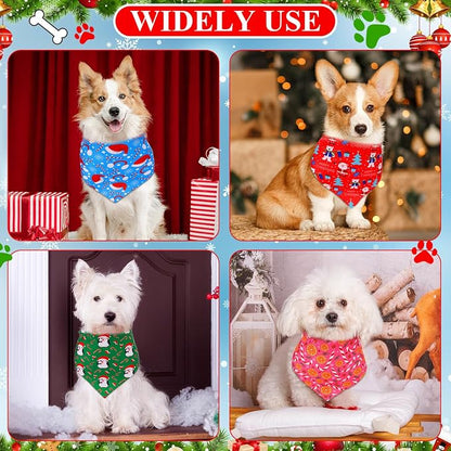 Sanwuta 120 Pcs Christmas Dog Bandanas Bulk Xmas Bandanas - Image 6