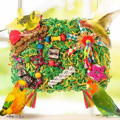 Bird Toys Parakeet Toys, Large-Sized Parrot Foraging & Shredding Cage Hanging - Image 5