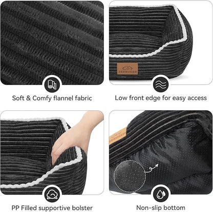 Cat Dog Bed for Pets, Rectangle Pet Bed Gift for Puppy and Kitten, Machine - Image 2