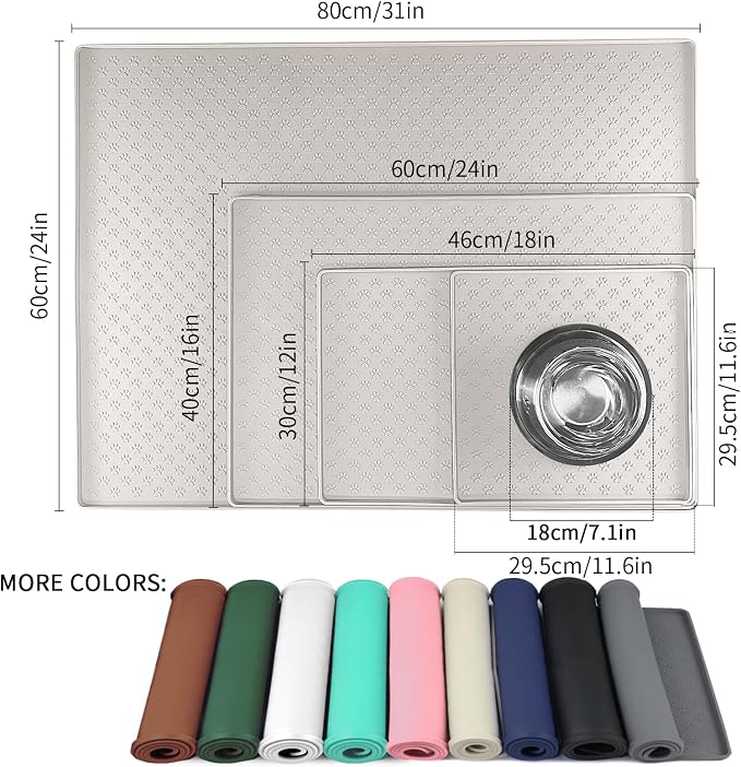 Ptlom Dog Food Mat Anti-Slip Pet Bowl Mats - Image 2
