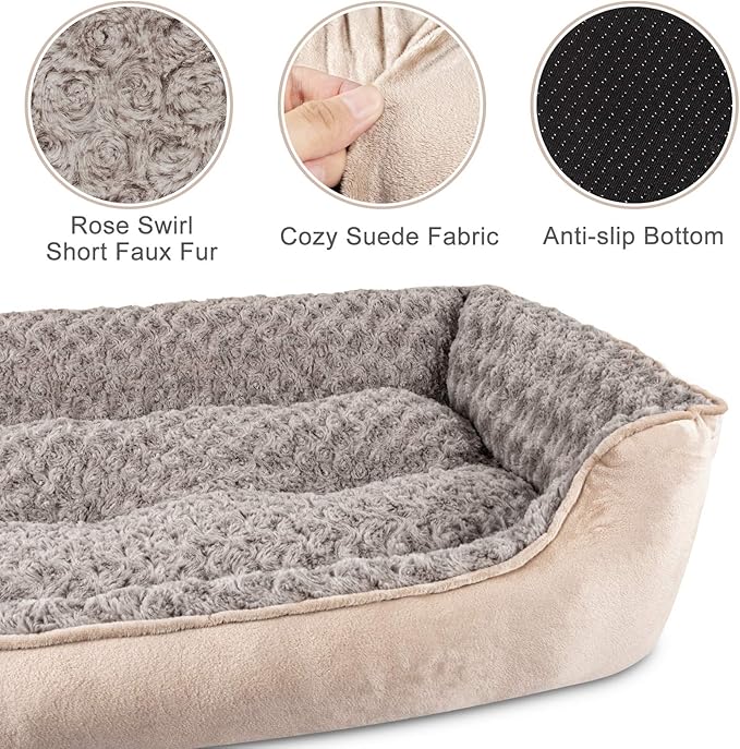 JOEJOY Rectangle Dog Bed for Large Medium Small Dogs Machine Washable Sleeping - Image 3