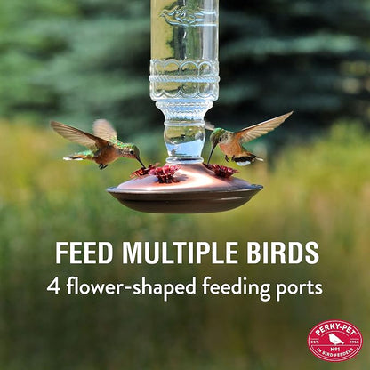 Perky-Pet Antique Glass Bottle Hummingbird Feeder - Image 2