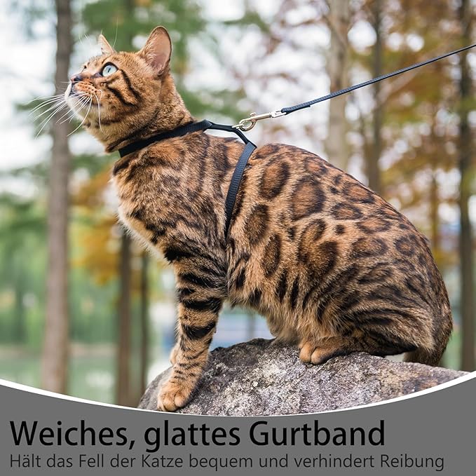 PUPTECK Adjustable Cat Harness and Leash Set Escape Proof Kitten Strap Collar - Image 7