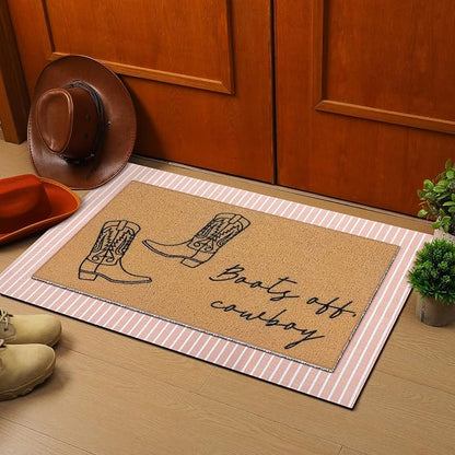 Tinideya 2 Pcs Door Mat Welcome Non Slip Coir Mats Floor Layering Doormats - Image 3