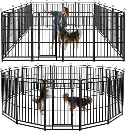 Heavy Duty Dog Playpen: 16 Steel Panels 47" Height, Square Steel Pipe by Committedtobetterpetlife