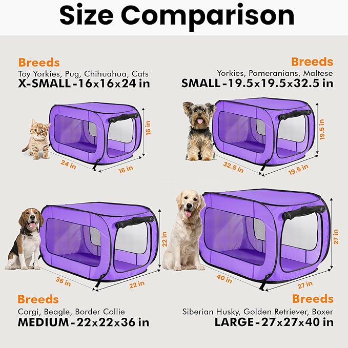 Beatrice Home Fashions Portable, Collapsible, Pop Up Kennel Travel Cat and Dog - Image 3