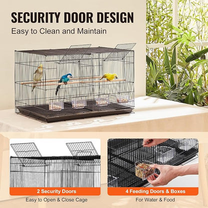 VEVOR 30-inch Flight Bird Cage, Stackable Divided Small Parakeet Cage - Image 4
