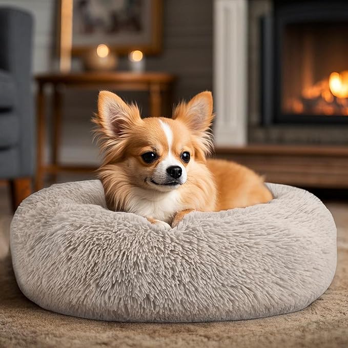 Dogs Bed for Small Dogs, Anti-Anxiety Washable Round Bed - Image 5