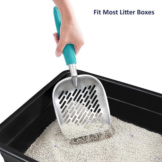 WePet Cat Litter Scoop, Aluminum Alloy Sifter, Kitty Metal Scooper, Deep Shovel - Image 5
