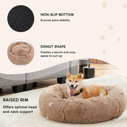 Sweetcrispy Donut Dog Bed, Large Round Calming Cat Bed - Image 3