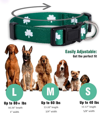 Native Pup St Patricks Dog Collar- Saint Patrick Green Shamrock Pet Collars- - Image 3